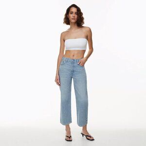 Denim Forum Womens The 90s Iggy Low Rise Cropped Straight Jeans Blue Size 27